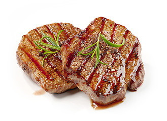 Image showing freshly grilled steaks