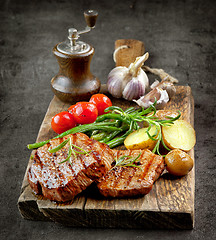 Image showing grilled beef steaks