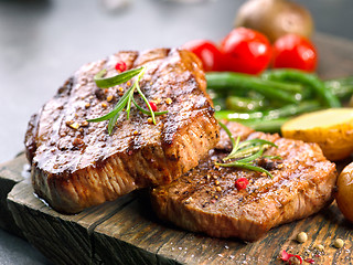 Image showing grilled beef steaks