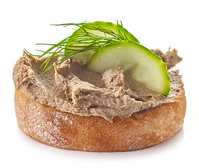 Image showing toasted bread with homemade liver pate