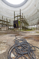 Image showing Futuristic view inside of cooling tower of unfinished Chernobyl nuclear power plant