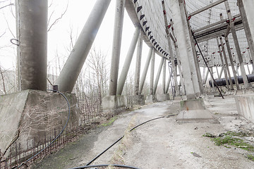 Image showing Futuristic view inside of cooling tower of unfinished Chernobyl nuclear power plant