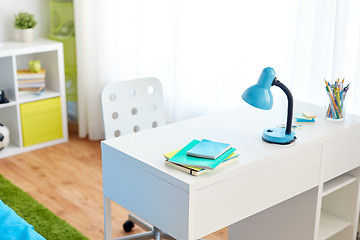 Image showing kids room interior with table and school staff