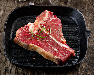 Image showing fresh raw T bone steak