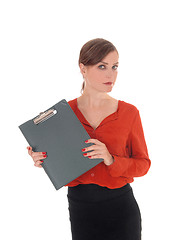 Image showing Business woman with folder.