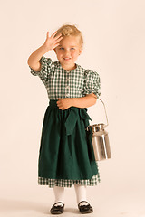 Image showing Bavarian girl with milk jug