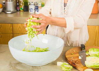 Image showing Cabbage kimchi and sauerkraut 