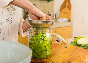 Image showing Jars of kimchi