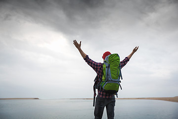 Image showing Man Traveling Backpack