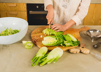 Image showing Cabbage kimchi and sauerkraut