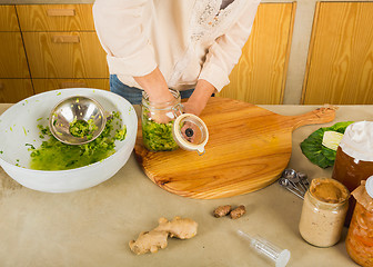 Image showing Jars of kimchi