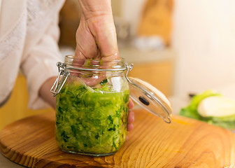 Image showing Jars of kimchi