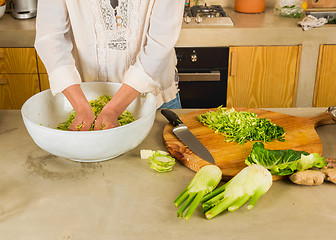 Image showing Cabbage kimchi and sauerkraut 