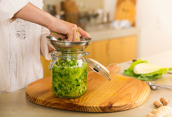 Image showing Jars of kimchi