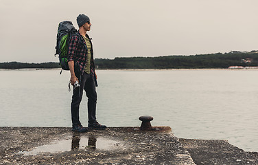 Image showing Man Traveling Backpack