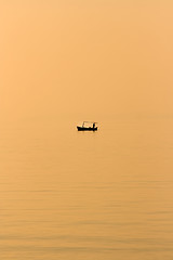 Image showing Fishermen in the evening sun