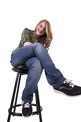 Image showing Girl on a Chair Posing