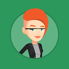 Image showing Woman wearing smart glass vector illustration.