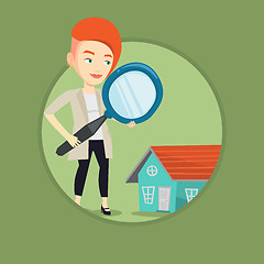 Image showing Woman looking for house vector illustration.