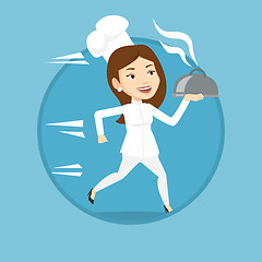 Image showing Running chef cook vector illustration.
