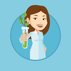 Image showing Scientist with test tube vector illustration.