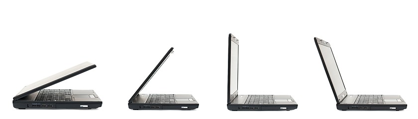 Image showing Laptop opening stages