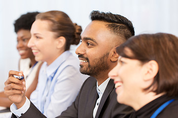 Image showing happy business team at international conference