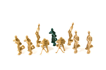 Image showing To Be Different Concept - Plastic Army Men
