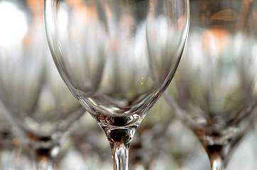 Image showing Glass glasses for wine standing on the table