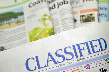 Image showing Classified words on newspaper