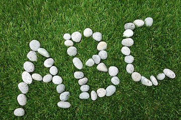 Image showing Letters A B C combined from white stones