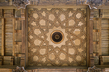 Image showing Wooden ceiling of a mosque in Uzbekistan