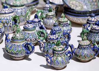 Image showing Ceramic teapots, Uzbekistan