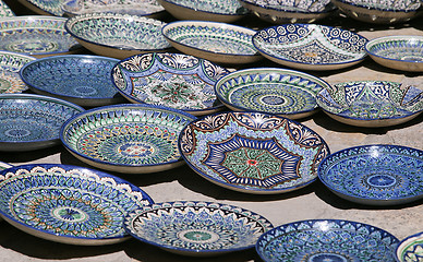 Image showing Ceramic dishware, Uzbekistan