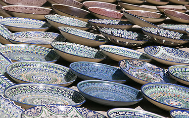 Image showing Ceramic dishware, Uzbekistan