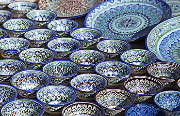 Image showing Ceramic dishware, Uzbekistan