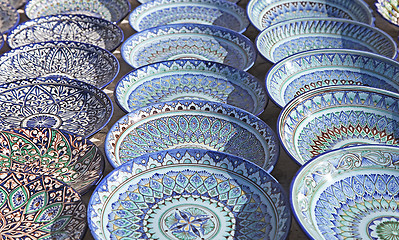 Image showing Ceramic dishware, Uzbekistan