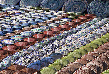 Image showing Ceramic dishware, Uzbekistan