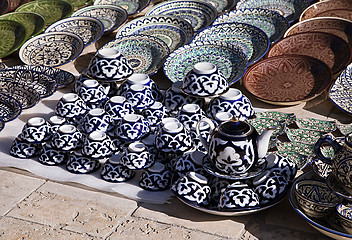 Image showing Ceramic dishware, Uzbekistan