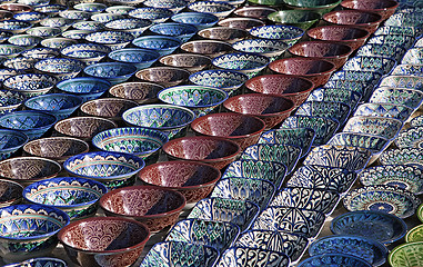 Image showing Ceramic dishware, Uzbekistan