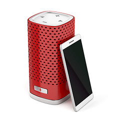 Image showing Smart speaker and smartphone