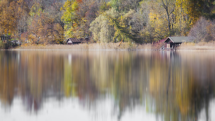 Image showing autumn scenery at the lake