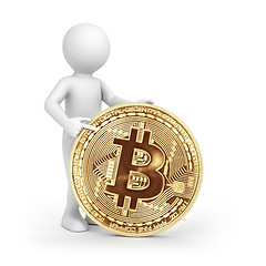 Image showing man and bitcoin