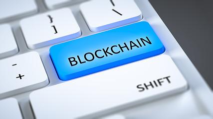 Image showing computer keyboard blockchain