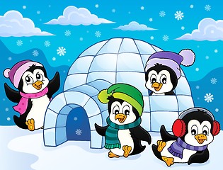 Image showing Happy winter penguins topic image 3