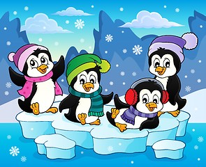 Image showing Happy winter penguins topic image 2