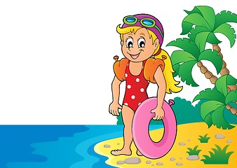 Image showing Little girl swimmer image 4