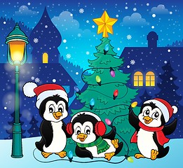 Image showing Christmas tree and penguins image 5