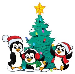 Image showing Christmas tree and penguins image 3