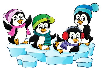 Image showing Happy winter penguins topic image 1